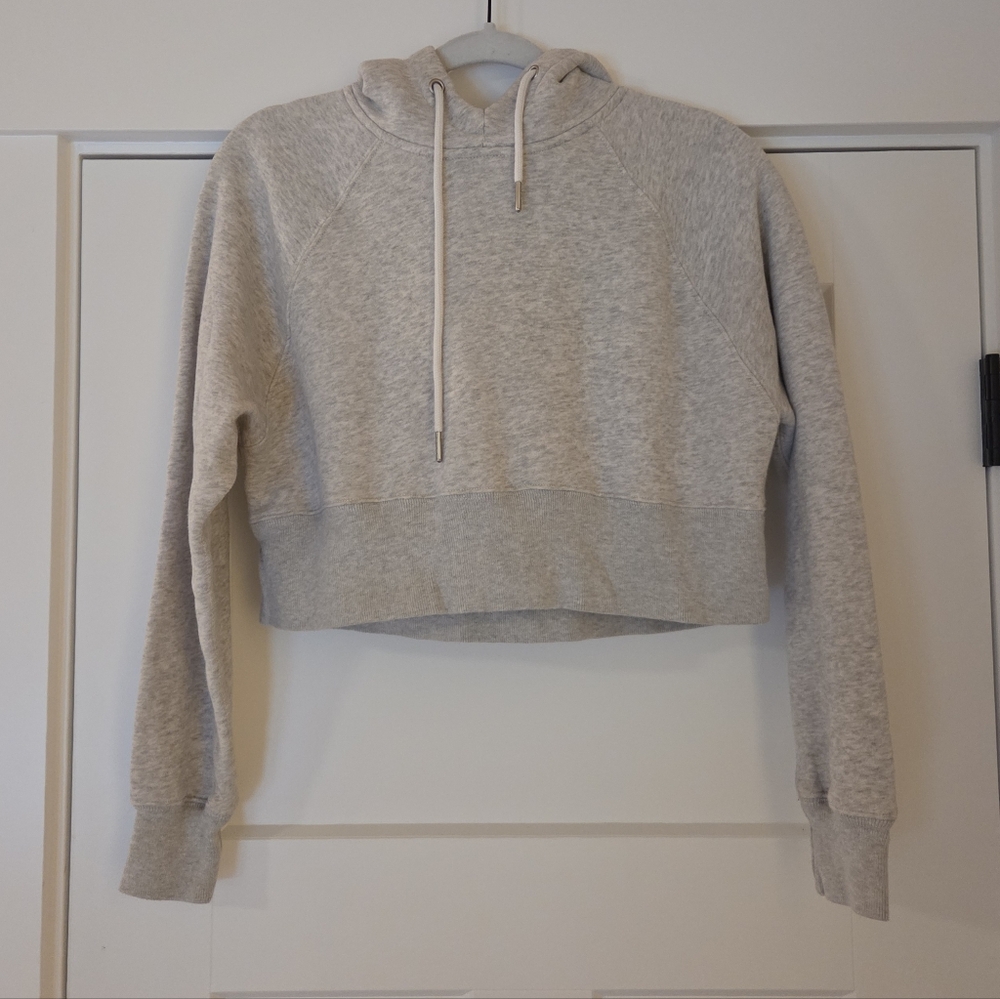 Abercrombie & Fitch Cropped Hoodie In Light Grey Size XS